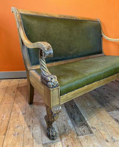 19th Century Continental Walnut Settee