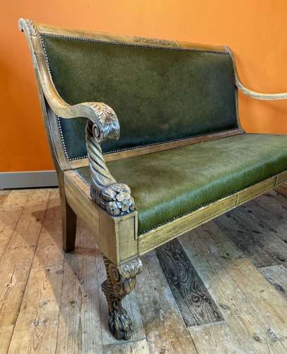 19th Century Continental Walnut Settee