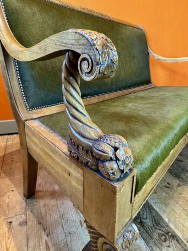 19th Century Continental Walnut Settee