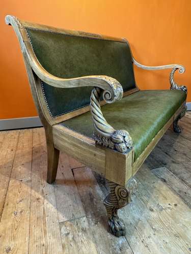 19th Century Continental Walnut Settee