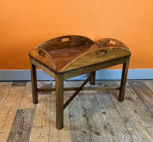 Mahogany Oval Drop-Sided Butler's Tray on Table Base