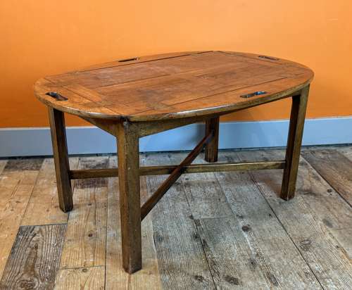 Mahogany Oval Drop-Sided Butler's Tray on Table Base