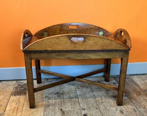 Mahogany Oval Drop-Sided Butler's Tray on Table Base