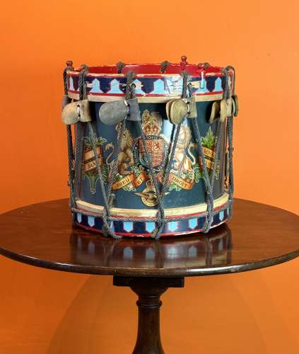 Royal Airforce Painted Brass Regimental Drum / Side Table
