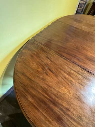 Georgian Line Inlaid Mahogany D-End Dining Table / Pair of Consoles