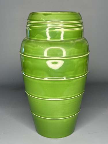 French Art Deco Green Glazed Vase