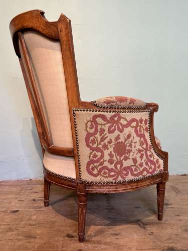 French 19th Century Walnut Armchair with Needlework Upholstery