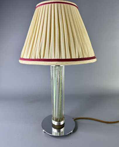 Art Deco Glass & Chrome Lamp Base
