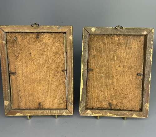 Pair of mid 19th Century Theatrical Silkwork Pictures