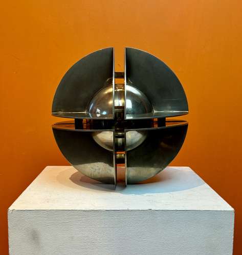 ITZHAK SHMUELI (1941-1994) Spherical Form, Stainless Steel Sculpture