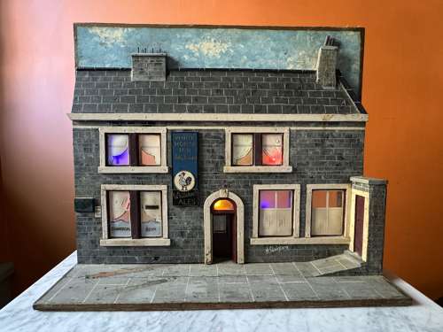 Naive Illuminated Model Pub Facade, Whitaker & Sons Brewery