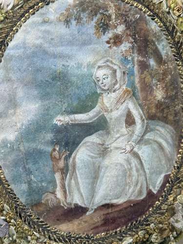 Pair of Georgian Painted Silkwork Pictures