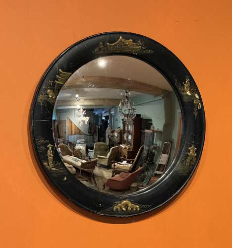 Chinoiserie Framed Convex Wall Mirror