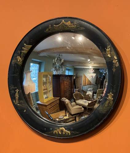 Chinoiserie Framed Convex Wall Mirror