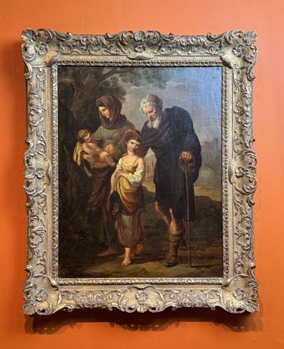 Follower of Benjamin West 'The Mendicants', Oil on Canvas