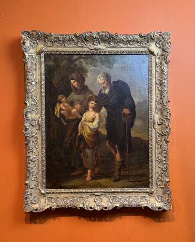 Follower of Benjamin West 'The Mendicants', Oil on Canvas