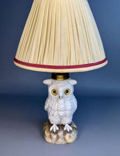 Ernst Bohne & Sohn Porcelain Owl Lamp