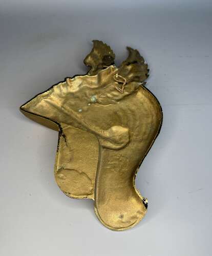 Grand Tour Style Brass Winged Helmet Wall Plaque