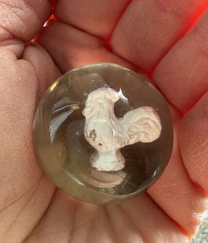 German Sulphide Marble with a Cockerel