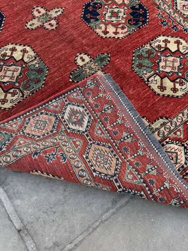 Large Afghan Ersari Red Ground Wool Rug