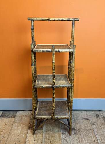 Victorian Aesthetic Period Bamboo and Wicker Plant Stand