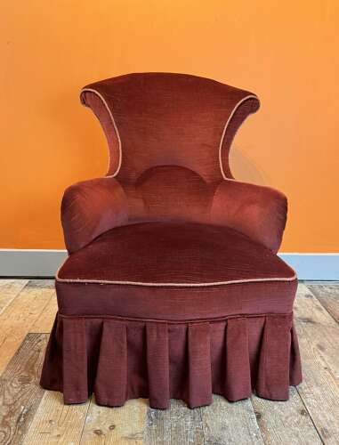 Pair of Victorian 'His &n Hers' Scroll Back Armchairs