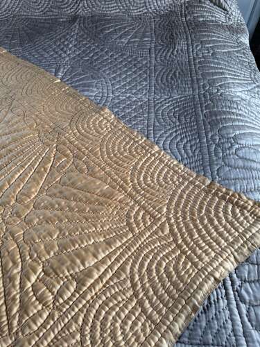Antique Welsh Hand Stitched Reversible Double Quilt
