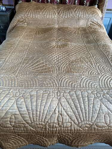 Antique Welsh Hand Stitched Reversible Double Quilt