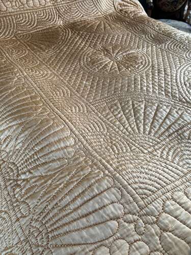 Antique Welsh Hand Stitched Reversible Double Quilt