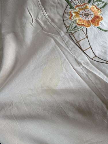 Art Deco Floral Hand Embroidered Double Bedspread