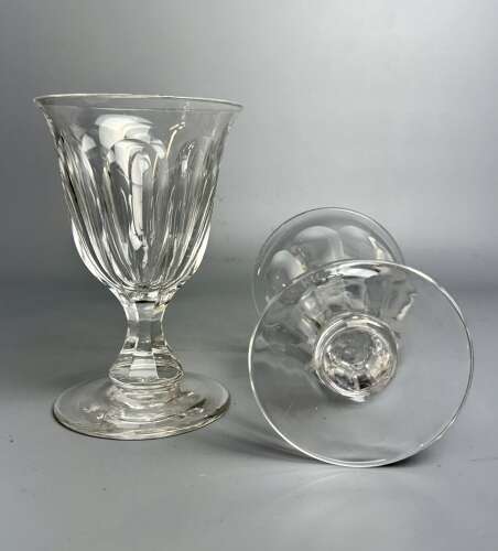 Large Pair of Victorian Cut Glass Rummers
