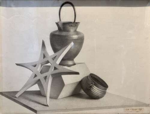 Grisaille Still Life Study signed Edith A Harrison & dated 1889