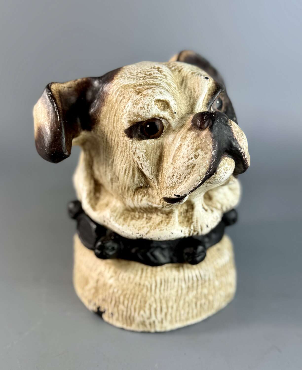 Vintage Pottery Bulldog's Head Tobacco Jar