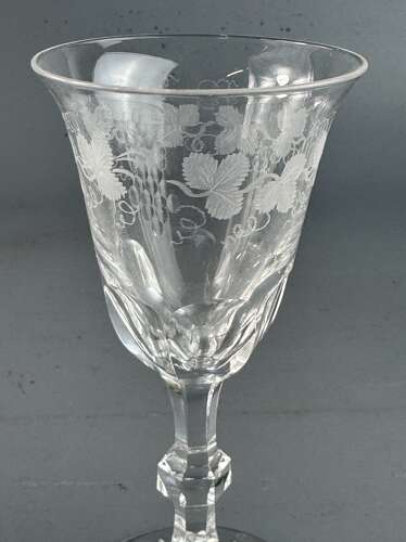 A set of Six Edwardian Vine Engraved Sherry or Port Glasses