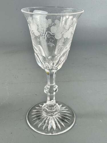 A set of Six Edwardian Vine Engraved Sherry or Port Glasses