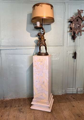 Large Scagliola Pedestal