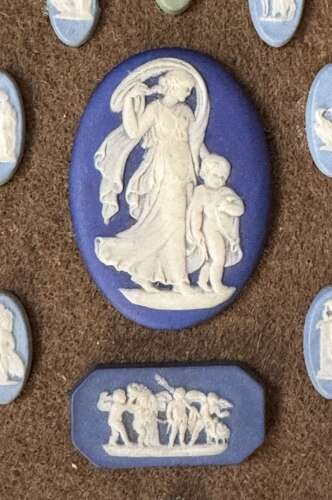 Framed Collection of 19th Century Wedgwood Jasperware Cameos