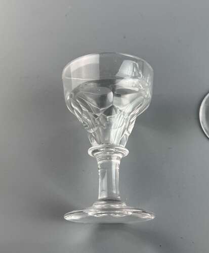 A Pair of Victorian Deception / Toasting Glasses with Facet Cut Bowls