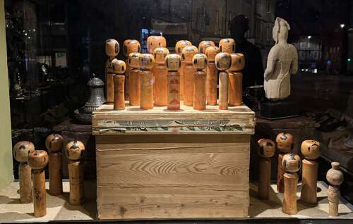 Collection of Vintage Japanese Kokeshi Dolls