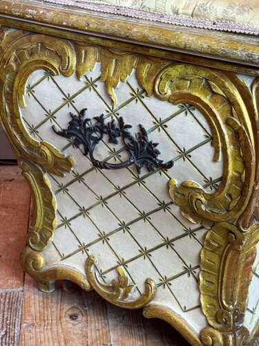 Vintage Venetian Painted & Gilt Ottoman