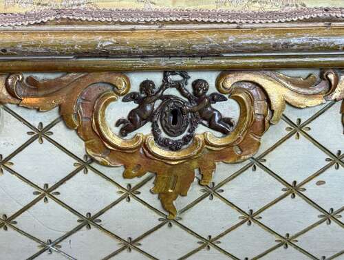 Vintage Venetian Painted & Gilt Ottoman