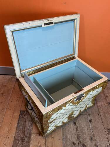 Vintage Venetian Painted & Gilt Ottoman