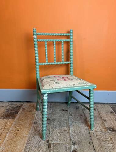 Victorian Painted Bobbin Turned Childs Chair