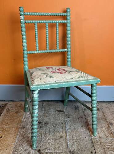 Victorian Painted Bobbin Turned Childs Chair