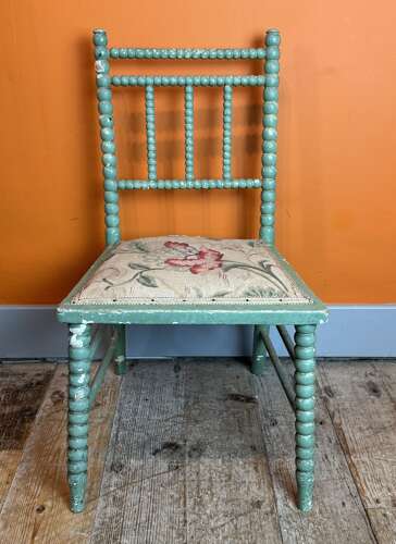Victorian Painted Bobbin Turned Childs Chair