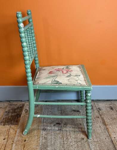 Victorian Painted Bobbin Turned Childs Chair