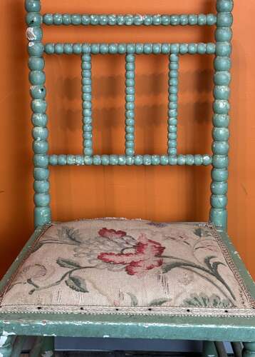 Victorian Painted Bobbin Turned Childs Chair