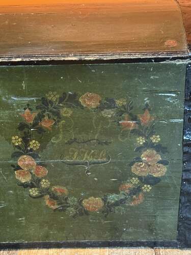 Early 19th Century Swedish Painted Marriage Coffer