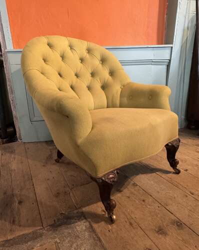 Victorian Button Back Armchair of Generous Proportions