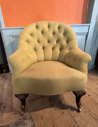 Victorian Button Back Armchair of Generous Proportions